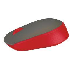 Logitech M171 - Mouse - wireless - 2.4 GHz - USB wireless receiver - black, red