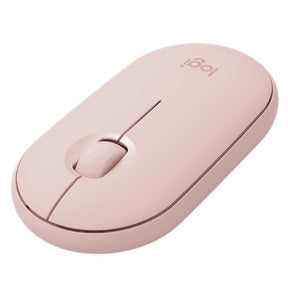 Logitech Pebble M350 - Mouse - optical - 3 buttons - wireless - Bluetooth, 2.4 GHz - USB wireless receiver - pink