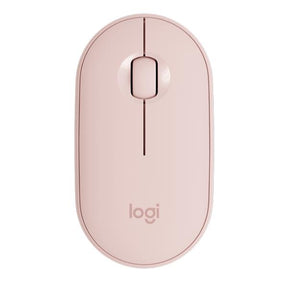 Logitech Pebble M350 - Mouse - optical - 3 buttons - wireless - Bluetooth, 2.4 GHz - USB wireless receiver - pink