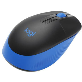 Logitech M190 - Mouse - optical - 3 buttons - wireless - USB wireless receiver - blue