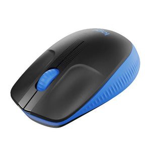 Logitech M190 - Mouse - optical - 3 buttons - wireless - USB wireless receiver - blue
