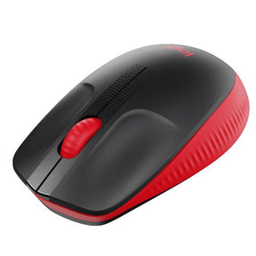 Logitech M190 - Mouse - optical - 3 buttons - wireless - USB wireless receiver - red