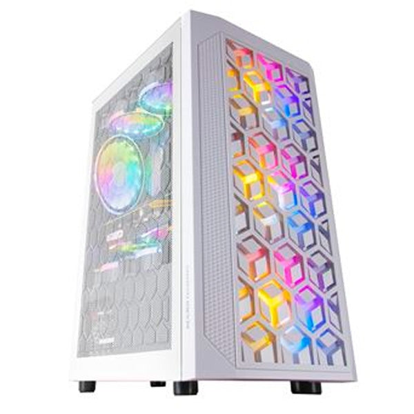 MARS GAMING BOX MATX ULTRA COOLING 360 MESH BLANCO