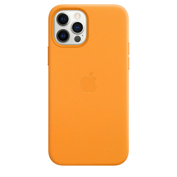 APPLE CAPA IPHONE 12/12 PRO 6.1 LEATHER CASE WITH MAGSAFE - CALIFORNIA POPPY