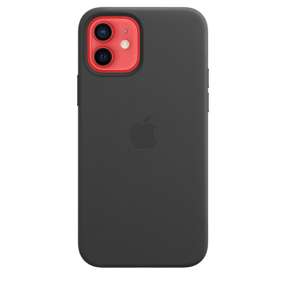 APPLE CAPA IPHONE 12/12 PRO 6.1 LEATHER CASE WITH MAGSAFE - BLACK