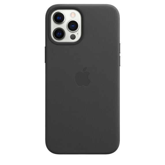 APPLE CAPA IPHONE 12 PRO 6.7 MAX LEATHER CASE WITH MAGSAFE - BLACK