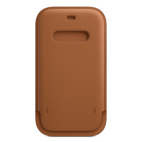 APPLE CAPA IPHONE 12/12 PRO 6.1 LEATHER SLEEVE WITH MAGSAFE - SADDLE BROWN