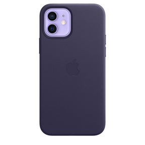 APPLE CAPA IPHONE 12/ 12 PRO 6.1 LEATHER CASE WITH MAGSAFE - DEEP VIOLET