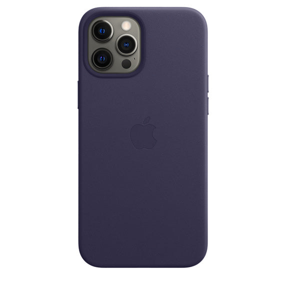 APPLE CAPA IPHONE 12 PRO 6.7 MAX LEATHER CASE WITH MAGSAFE - DEEP VIOLET