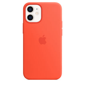 FUNDA APPLE CASE IPHONE 12 MINI 5.4 SILICONA CON MAGSAFE - NARANJA ELÉCTRICA