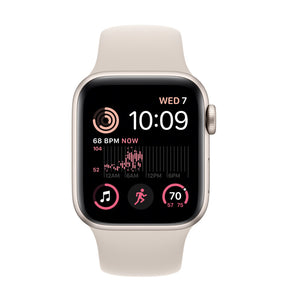 Apple Watch SE (GPS) - 40 mm - Aluminio dorado - Reloj inteligente con correa deportiva - Fluoroelastómero - Starlight - Tamaño de correa: Regular - 32 GB - Wi-Fi, Bluetooth - 30,49 g