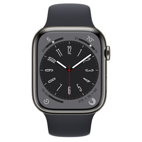 Apple Watch Series 8 GPS + Cellular 45mm Graphite Stainless Steel Case with Midnight Sport Band - Regular