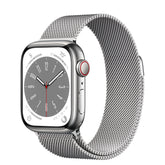 APPLE WATCH SERIES 8 GPS+CELLULAR 41MM SILVER STAINLESS STEEL CASE WITH SILVER M
