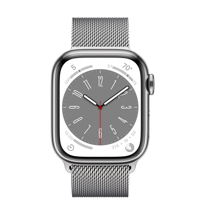 APPLE WATCH SERIES 8 GPS+CELLULAR 41MM SILVER STAINLESS STEEL CASE WITH SILVER M
