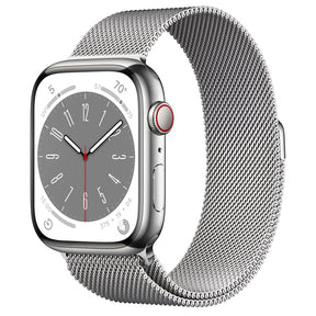 APPLE WATCH SERIES 8 GPS+CELLULAR 45MM SILVER STAINLESS STEEL CASE WITH SILVER M