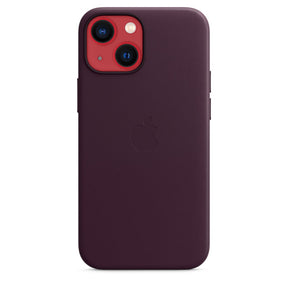 APPLE CAPA IPHONE 13 MINI LEATHER CASE 5.4 WITH MAGSAFE - DARK CHERRY