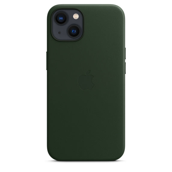 APPLE CAPA IPHONE 13 LEATHER 6.1 CASE WITH MAGSAFE - SEQUOIA GREEN