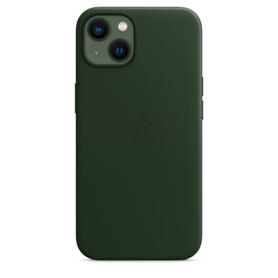 APPLE CAPA IPHONE 13 LEATHER 6.1 CASE WITH MAGSAFE - SEQUOIA GREEN