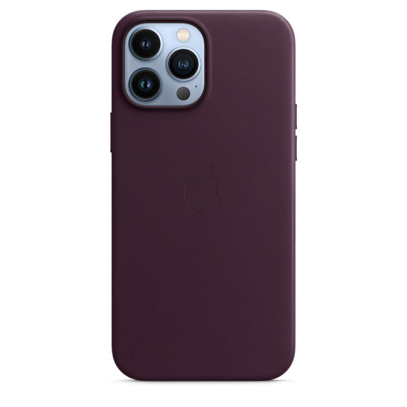 APLLE CAPA IPHONE 13 PRO MAX LEATHER 6.7 CASE WITH MAGSAFE - DARK CHERRY