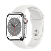APPLE WATCH SERIES 8 GPS+CELLULAR 41MM SILVER STAINLESS STEEL CASE WITH WHITE SP