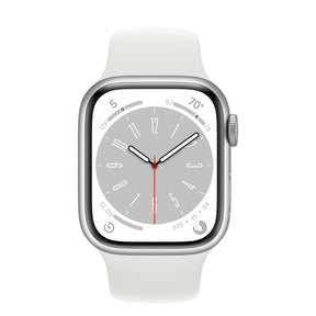 APPLE WATCH SERIES 8 GPS 41MM SILVER ALUMINUM CASE WITH WHITE SPORT BAND REGULA