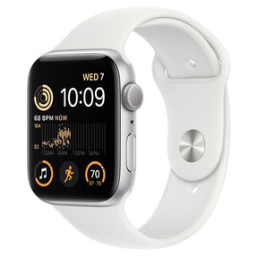APPLE WATCH SE GPS 44MM SILVER ALUMINUM CASE WITH WHITE SPORT BAND REGULAR