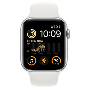 APPLE WATCH SE GPS 44MM SILVER ALUMINUM CASE WITH WHITE SPORT BAND REGULAR