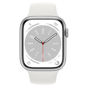 APPLE WATCH SERIES 8 GPS 45MM SILVER ALUMINUM CASE WITH WHITE SPORT BAND REGULA