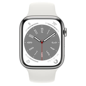 APPLE WATCH SERIES 8 GPS+CELLULAR 45MM SILVER STAINLESS STEEL CASE WITH WHITE SP