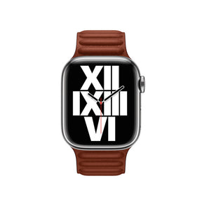 APPLE BRACELET UMBER LEATHER LINK - S/M 41MM