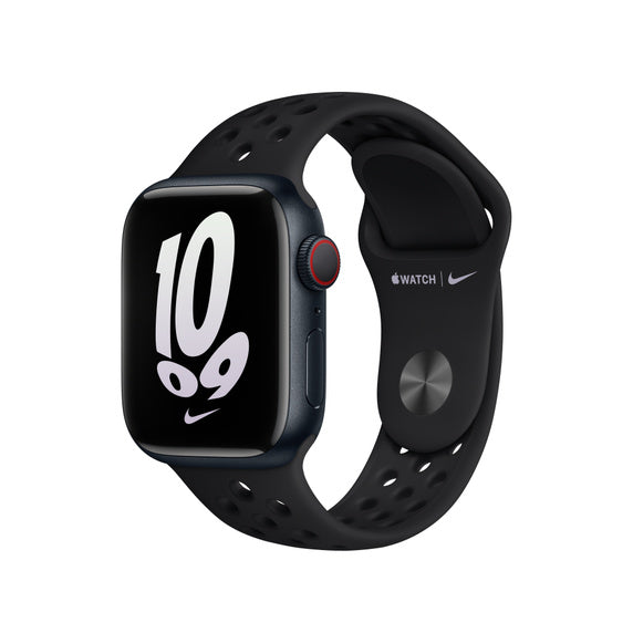 Apple 40mm Nike Sport Band - Bracelete de relógio para relógio inteligente - tamanhos S/M e M/L - antracite/preto - para Watch (38 mm, 40 mm, 41 mm) (MX8C2ZM/A)