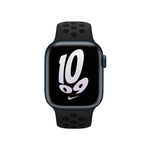 Apple 38mm Nike Sport Band - Bracelete de relógio para relógio inteligente - tamanhos S/M e M/L - antracite/preto - demo - para Watch (38 mm, 40 mm, 41 mm) (3E310ZM/A)