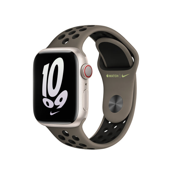 APPLE BRACELET OLIVE GRAY/BLACK NIKE SPORT BAND 41MM