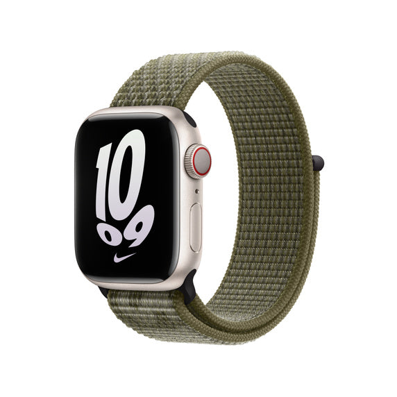 APPLE BRACELET SEQUOIA/PURE PLATINUM NIKE SPORT LOOP 41MM