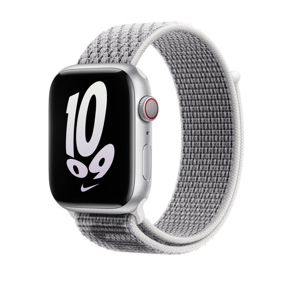 Apple 44mm Nike Sport Loop - Bracelete de relógio para relógio inteligente - tamanho Regular - branco cume - demo - para Watch (42 mm, 44 mm, 45 mm, 49 mm)