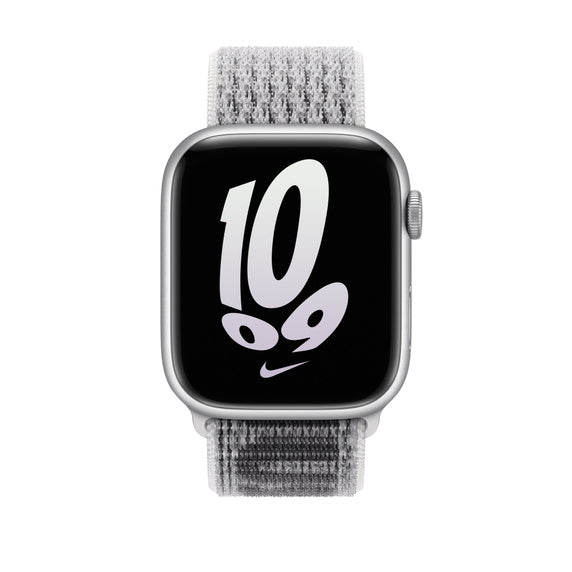 Apple 44mm Nike Sport Loop - Bracelete de relógio para relógio inteligente - tamanho Regular - branco cume - demo - para Watch (42 mm, 44 mm, 45 mm, 49 mm)