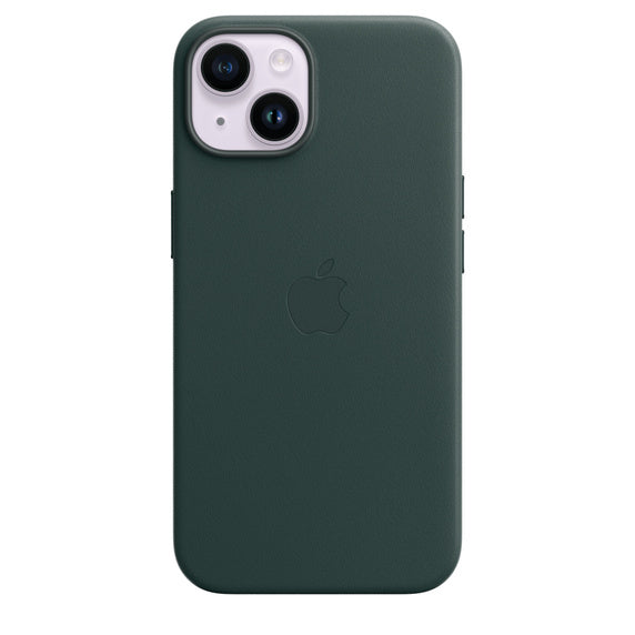 APPLE CAPA IPHONE 14 LEATHER CASE WITH MAGSAFE - FOREST GREEN