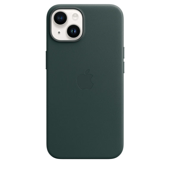 APPLE CAPA IPHONE 14 LEATHER CASE WITH MAGSAFE - FOREST GREEN