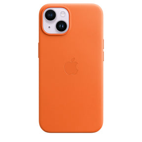 APPLE CAPA IPHONE 14 LEATHER CASE WITH MAGSAFE - ORANGE