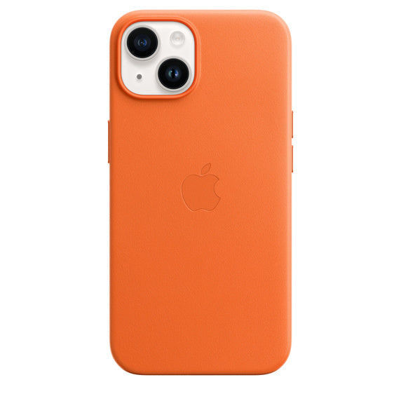 APPLE CAPA IPHONE 14 LEATHER CASE WITH MAGSAFE - ORANGE