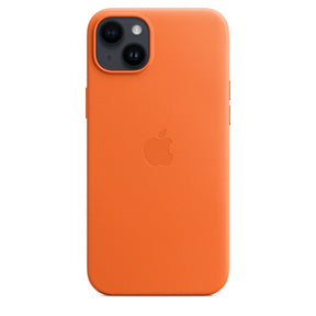 APPLE CAPA IPHONE 14 PLUS LEATHER CASE WITH MAGSAFE - ORANGE