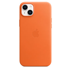 APPLE CAPA IPHONE 14 PLUS LEATHER CASE WITH MAGSAFE - ORANGE