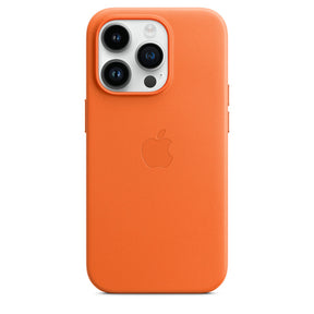 APPLE CAPA IPHONE 14 PRO LEATHER CASE WITH MAGSAFE - ORANGE