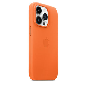 APPLE CAPA IPHONE 14 PRO LEATHER CASE WITH MAGSAFE - ORANGE