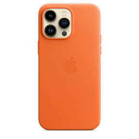 APPLE CAPA IPHONE 14 PRO MAX LEATHER CASE WITH MAGSAFE - ORANGE