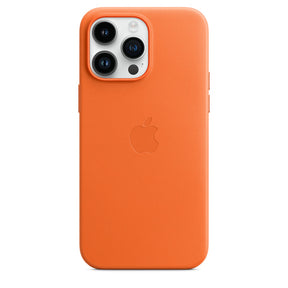 APPLE CAPA IPHONE 14 PRO MAX LEATHER CASE WITH MAGSAFE - ORANGE