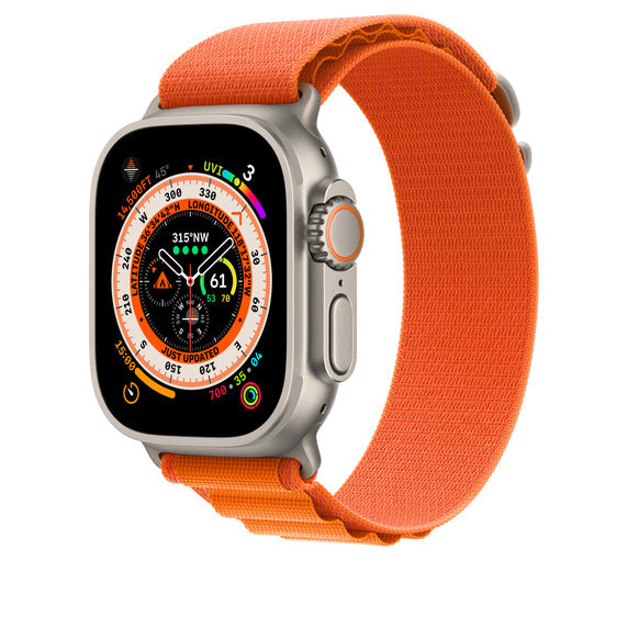 APPLE BRACELET ORANGE ALPINE LOOP - SMALL 49MM