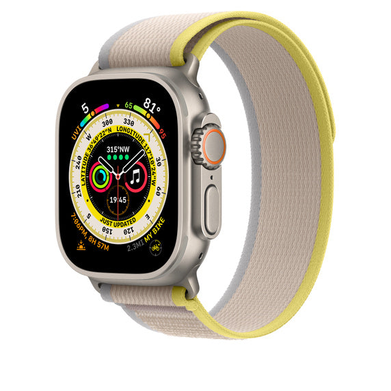 APPLE BRACELET YELLOW/BEIGE TRAIL LOOP - S/M 49MM