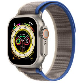 APPLE WATCH ULTRA GPS+CELLULAR 49MM TITANIUM CASE WITH BLUE/GRAY TRAIL LOOP S/M