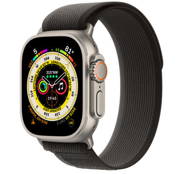 APPLE WATCH ULTRA GPS+CELLULAR 49MM TITANIUM CASE WITH BLACK/GRAY TRAIL LOOP M/L